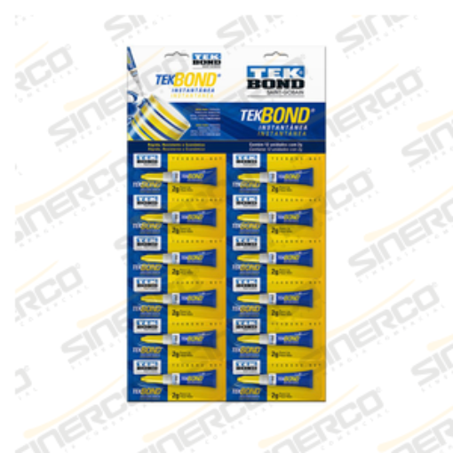 Imagen de ADHESIVO INSTANTÁNEO  TEKBOND INSTANTÁNEA 2G TUBO 12 X 2 BLISTER