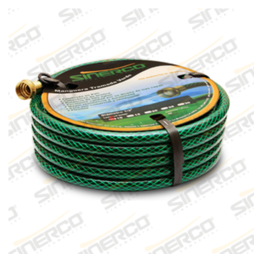 Imagen de MANGUERA TRAMADA VERDE 1/2" X 20 MTS. CONEX. LATON