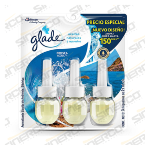 Imagen de GLADE PLUG INS ACEITES NAT 3PK 21ML ODISEA AZUL