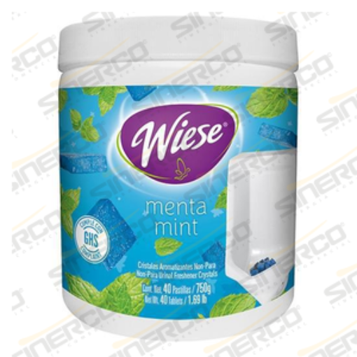 Imagen de WIESE  NNOCR02 CRISTALES NON-PDCB WIESE 750 G /1.65 LB BOTE CODIGO DE BARRAS 7501821530248 AROMA MENTA COLOR AZUL    